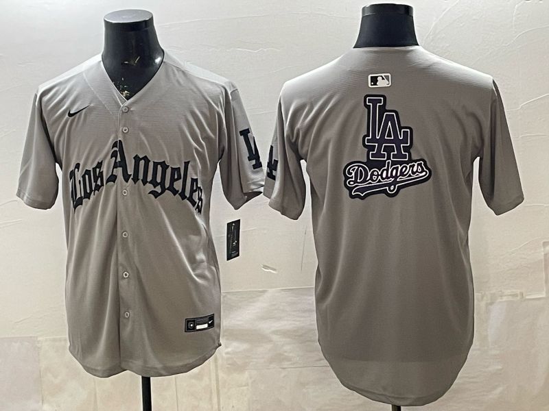Men 2026 Los Angeles Dodgers Blank Grey Five generations Nike MLB Jersey style 009->los angeles dodgers->MLB Jersey